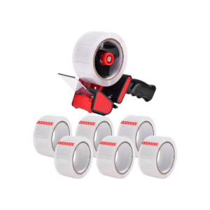 Heavy Duty Tape Gun and Dispenser with Clear Packing Tape